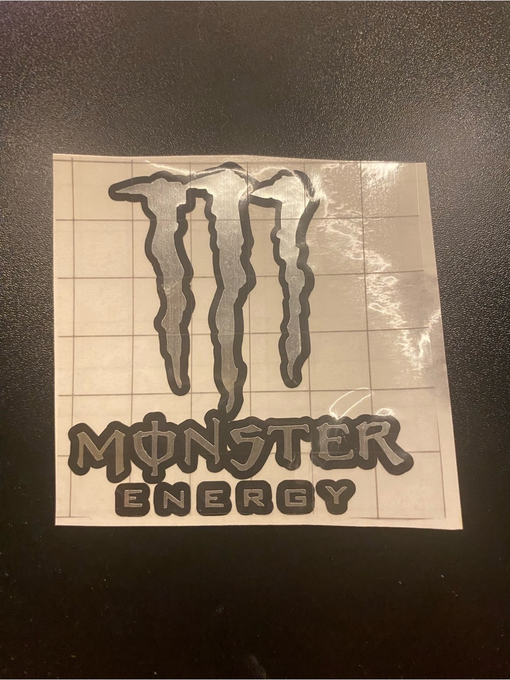 Monster Energy Black & Chrome Silver Logo Sticker